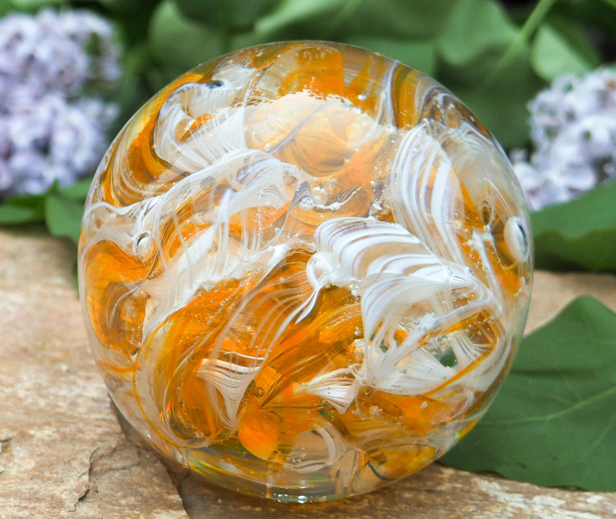 cotton candy orb with cremation ash