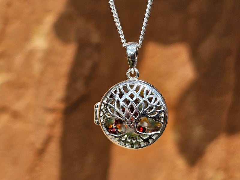 petite locket with cremation ash